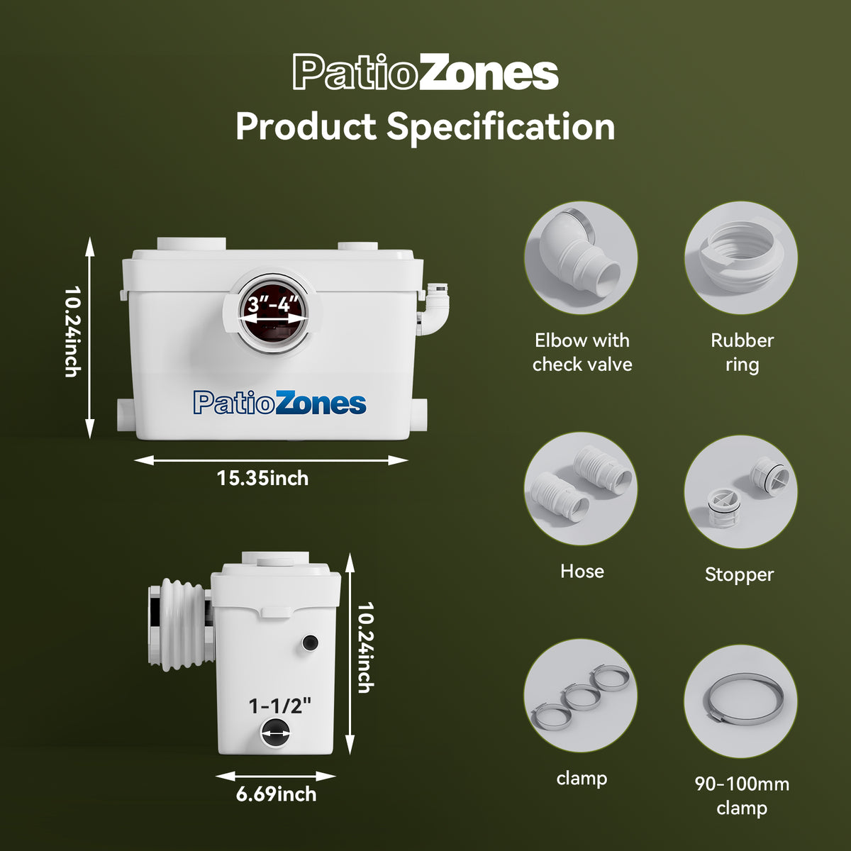 PatioZones FLO750 Macerator Pump - in use