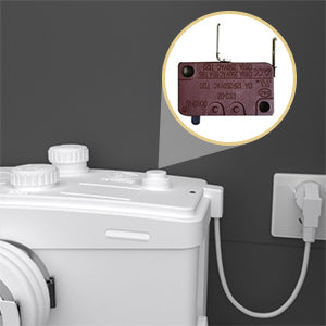 Macerator Toilet with 800W Waste Disposal Upflush Toilet System MY-FLO800 PatioZones