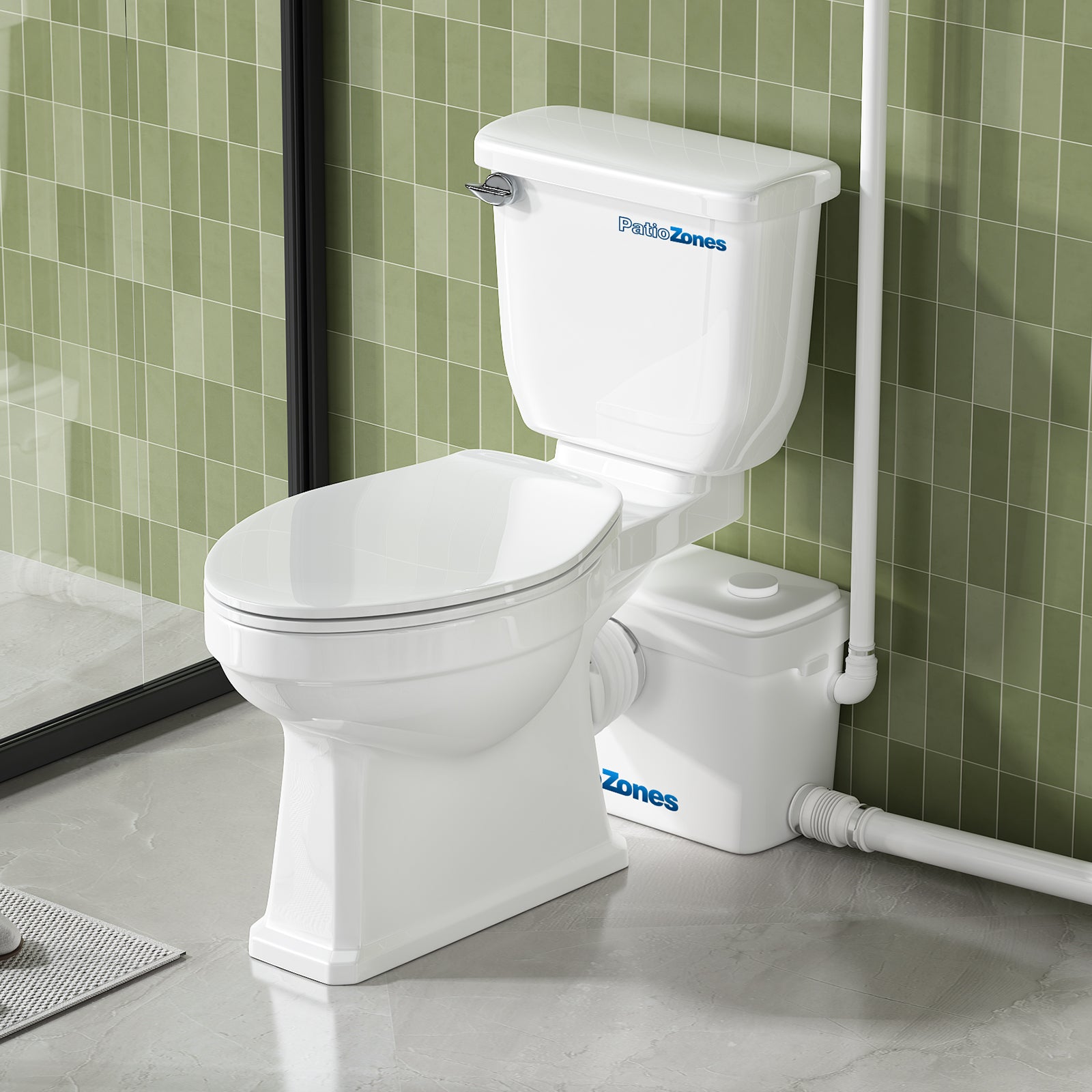 Easy-Installing 750W Macerator Toilet in White Color LS-FLO750 PatioZones