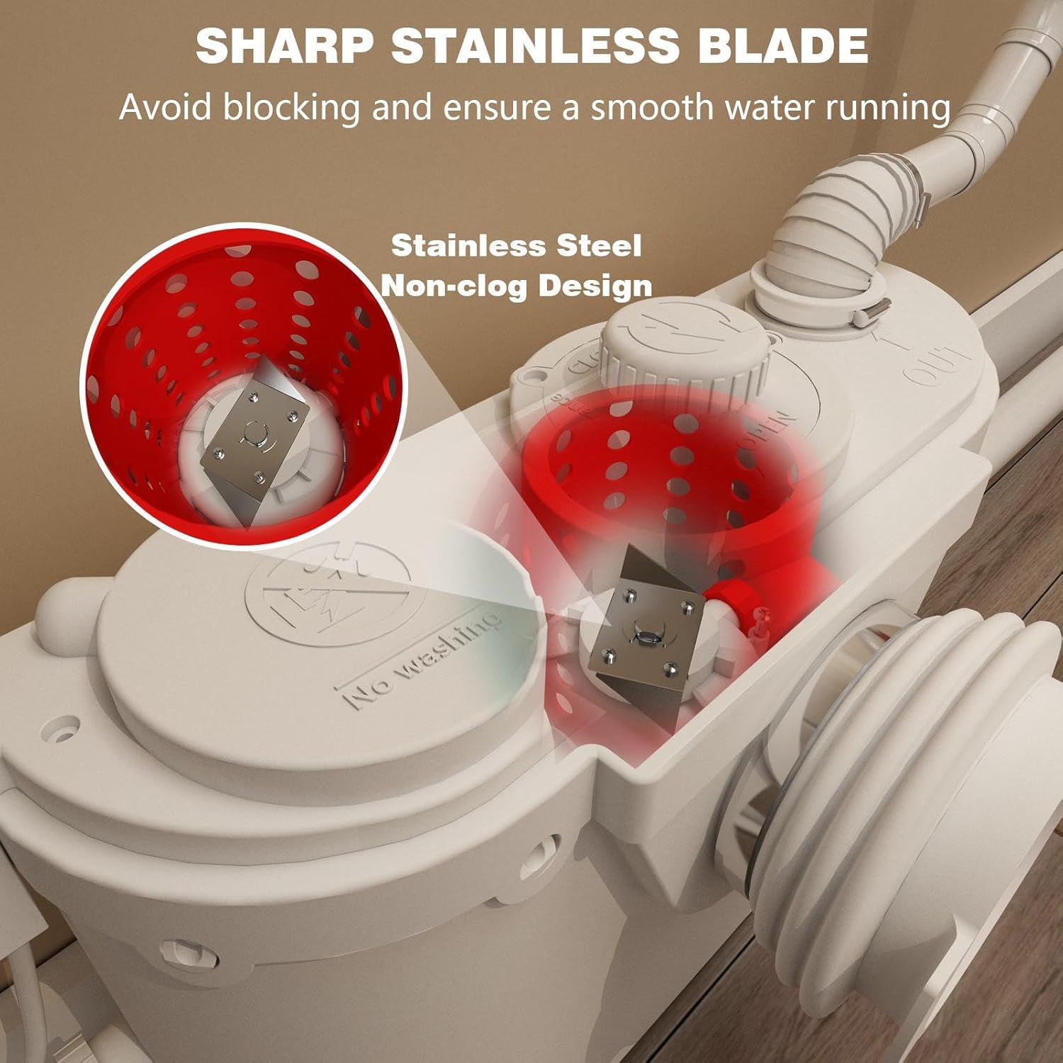 Elongated 500W Macerator Toilet for Basement LS-FLO500-B PatioZones