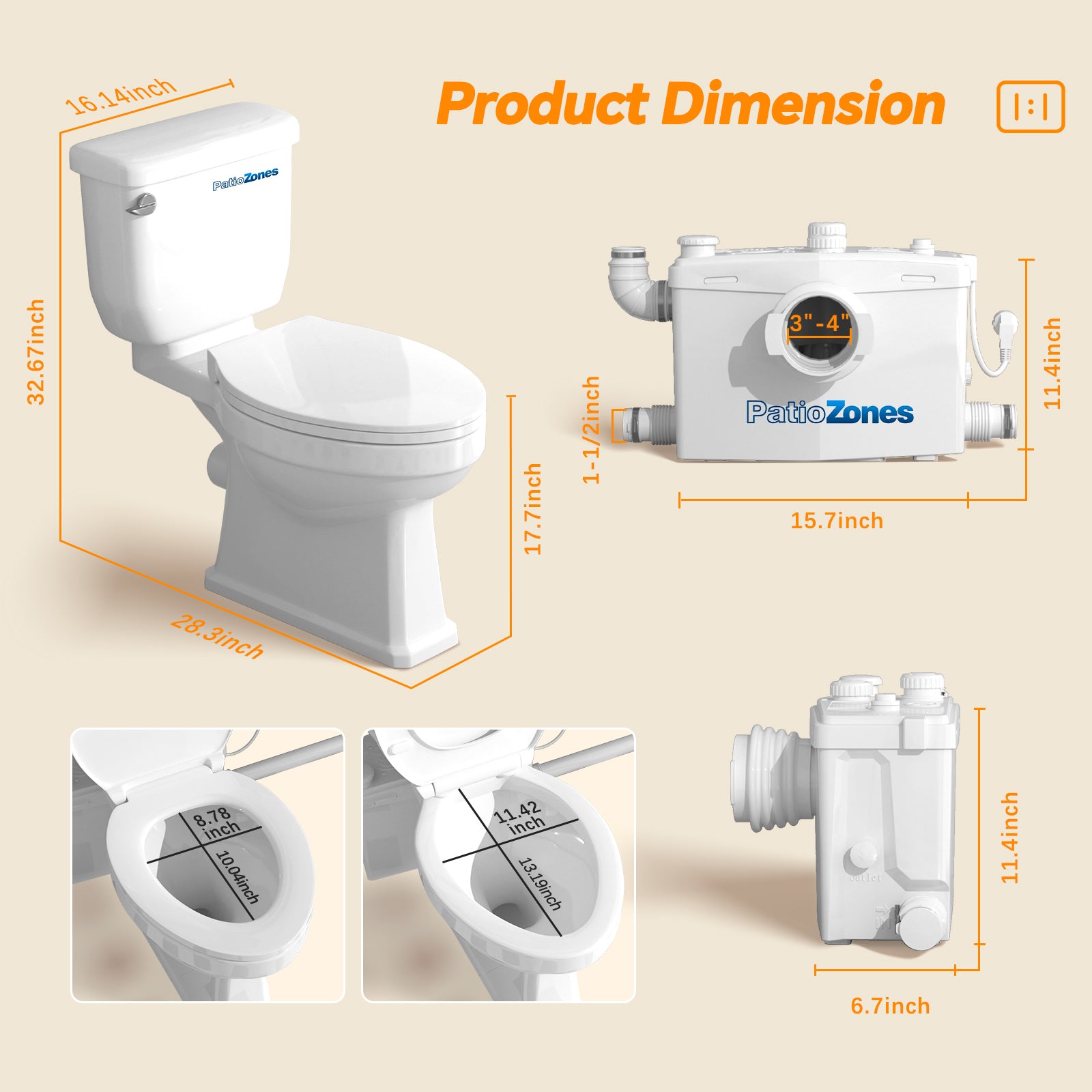 FLO900 PatioZones 900W Macerator Pump