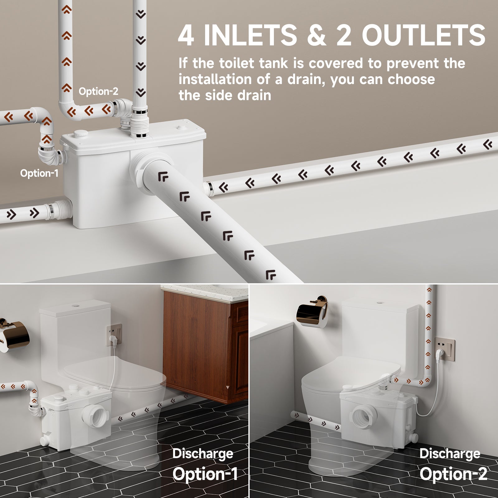 Wholesale Macerator Toilet with Powerful Macerator Pump JLF-FLO800 PatioZones