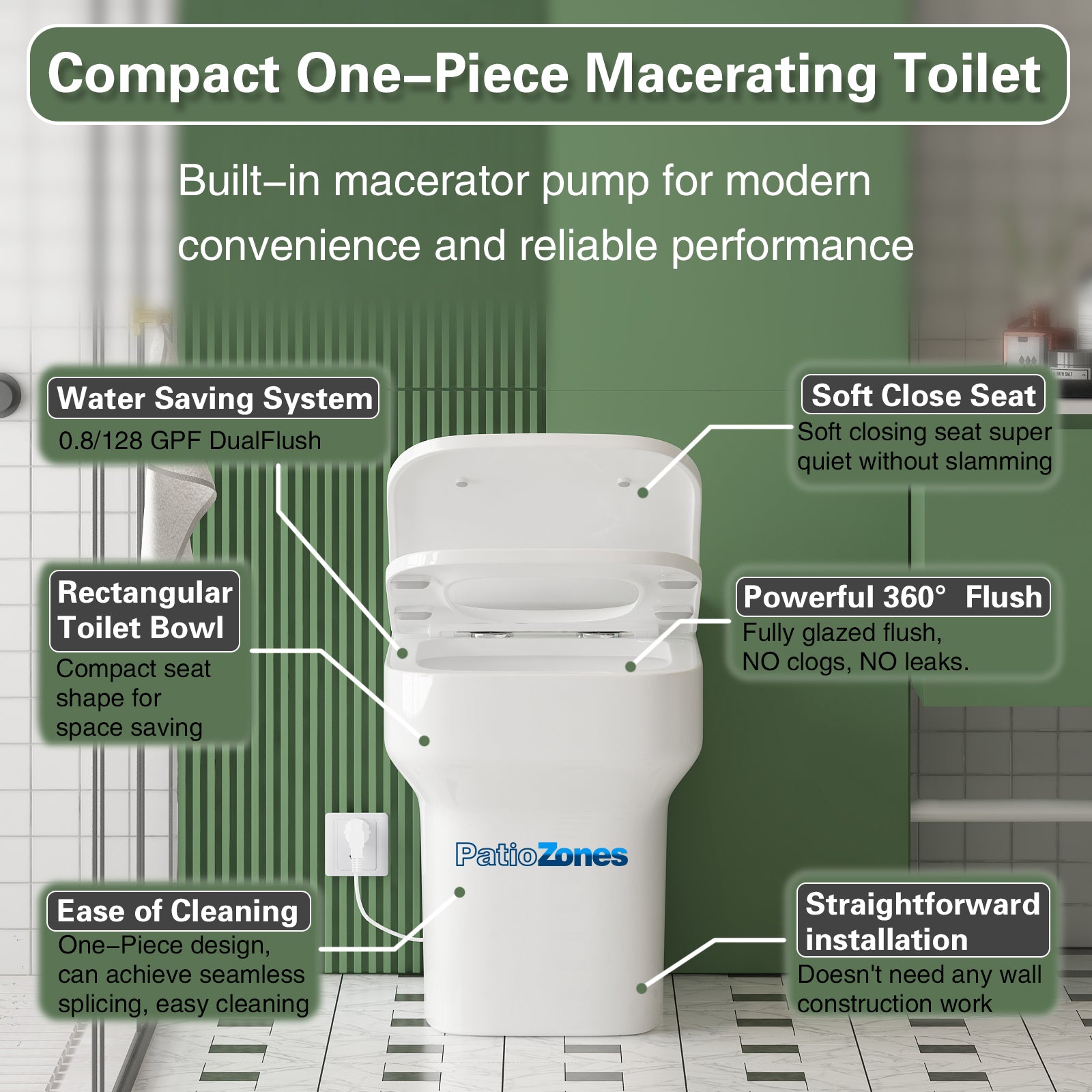 One-piece Macerating Toilet