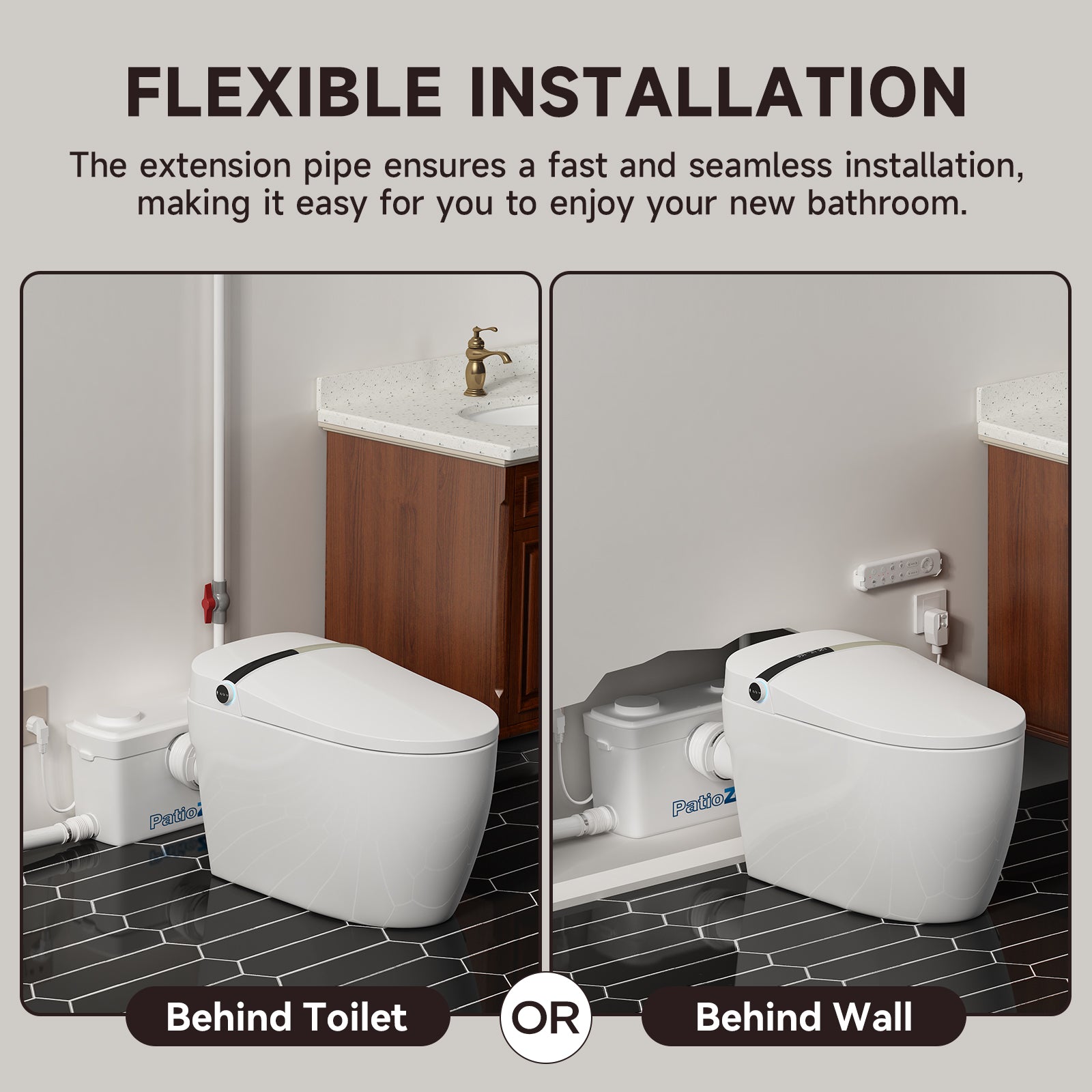 Smart Bidet Toilet with 750PRO Macerator Pump