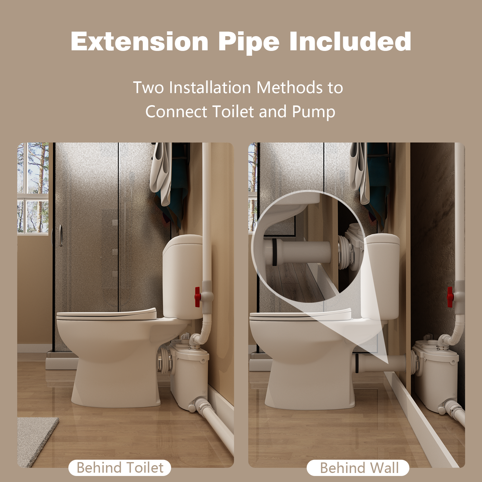Space-Saving Macerator Toilet with Sewage pump for Restroom MY-FLO500-B PatioZones