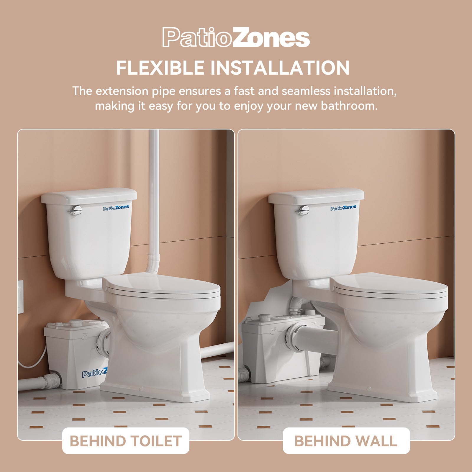 Factory Direct Sales Macerator Toilet with 500W Pump LS-FLO500 PatioZones