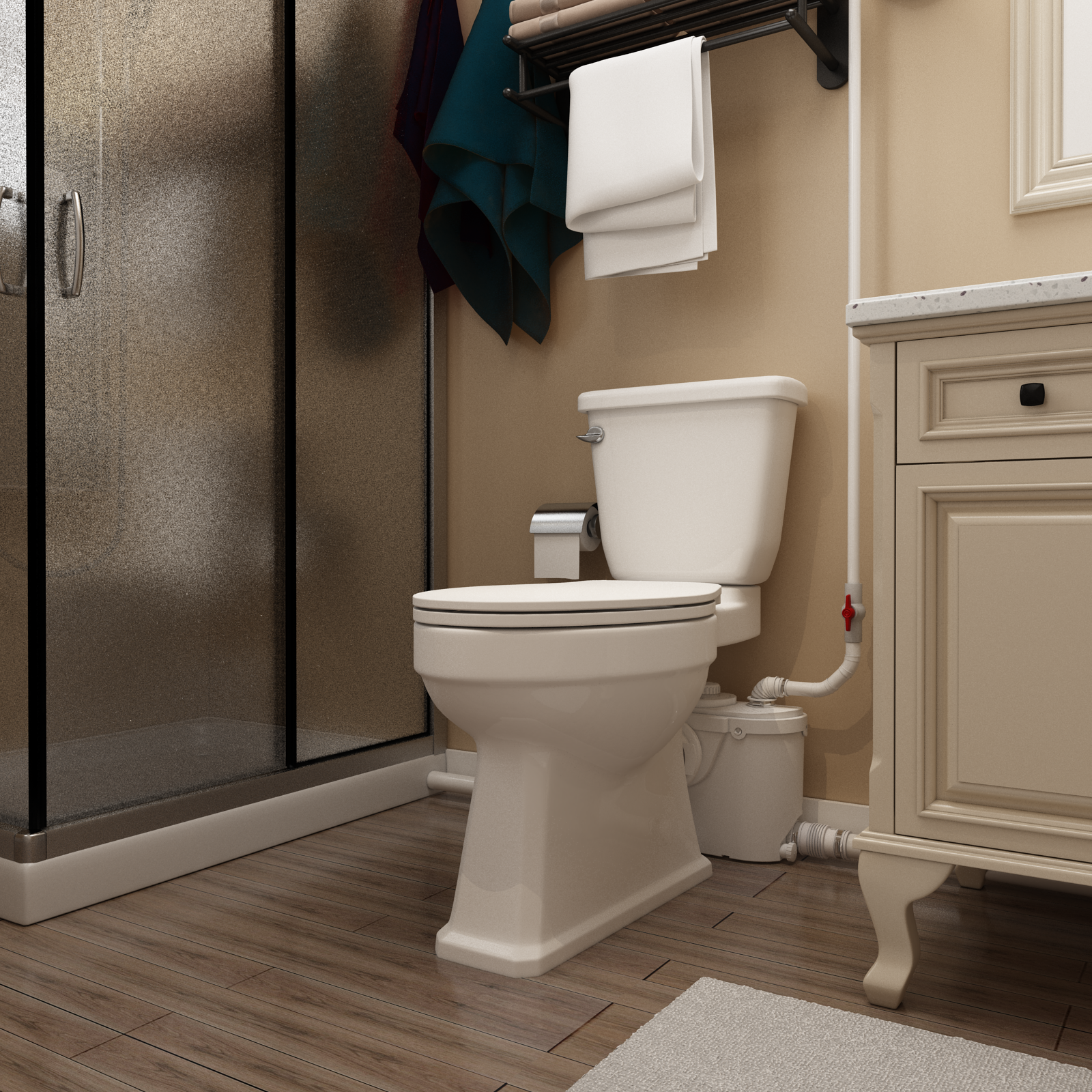 Elongated 500W Macerator Toilet for Basement LS-FLO500-B PatioZones