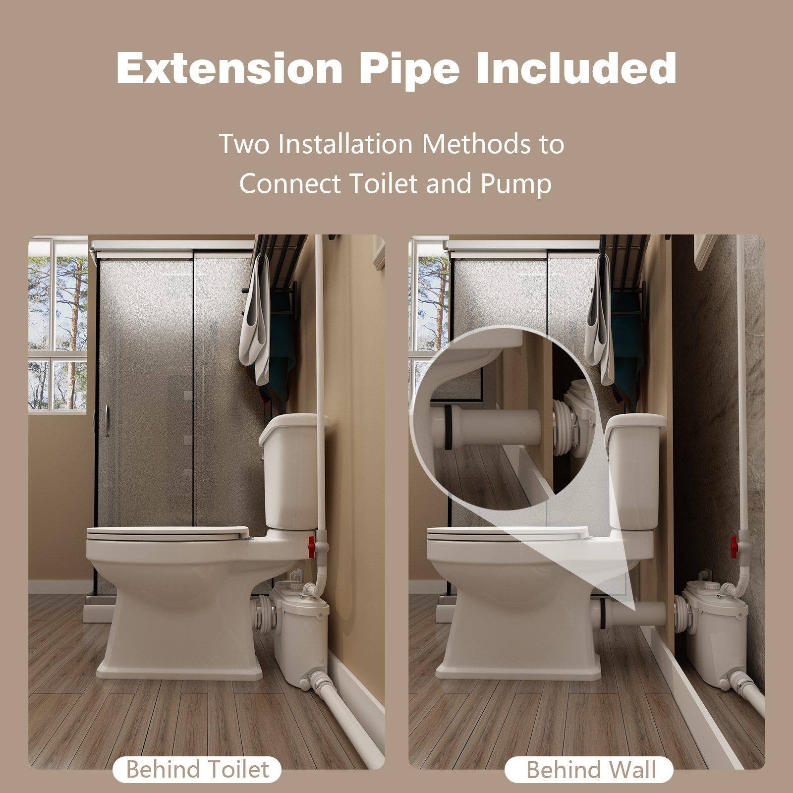 Elongated 500W Macerator Toilet for Basement LS-FLO500-B PatioZones