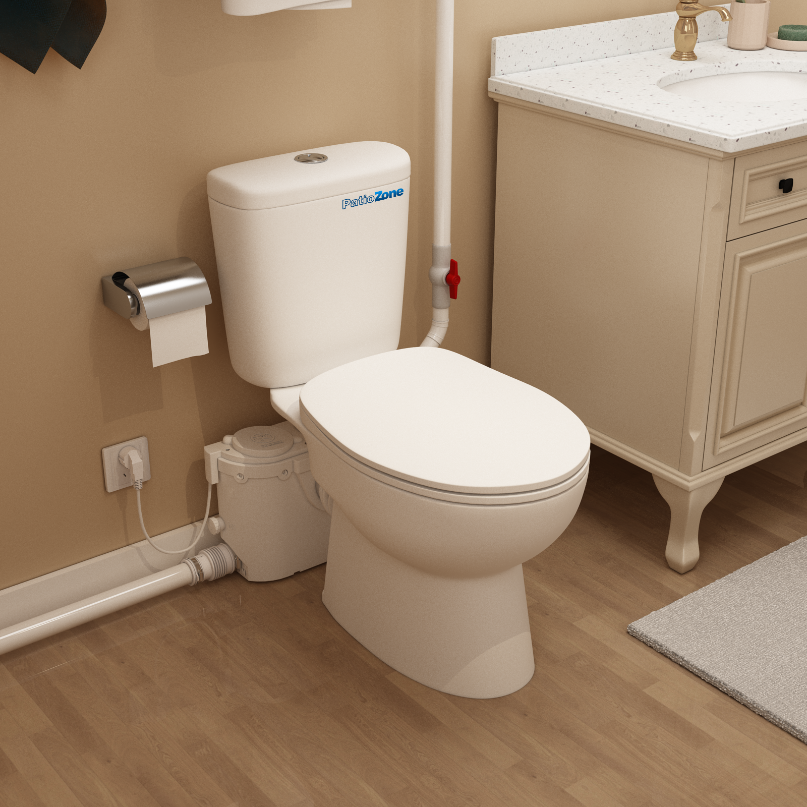 Space-Saving Macerator Toilet with Sewage pump for Restroom MY-FLO500-B PatioZones