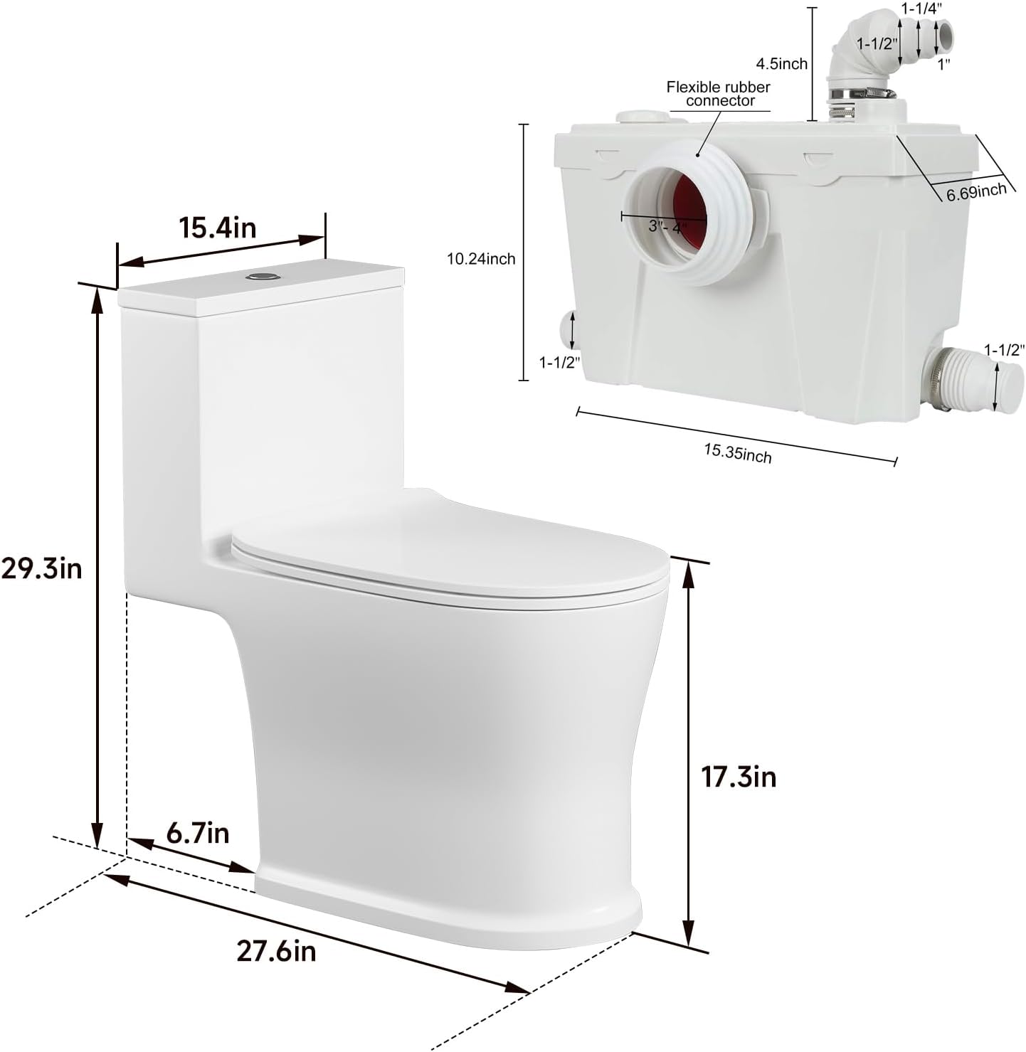 Wholesale Macerator Toilet with Powerful Macerator Pump JLF-FLO500 PatioZones